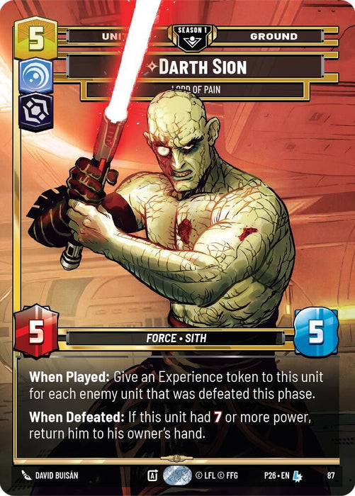 Image for Darth Sion - Lord of Pain (87) (87) [Sector and Regional Promos: Season 1] - Star Wars: Unlimited