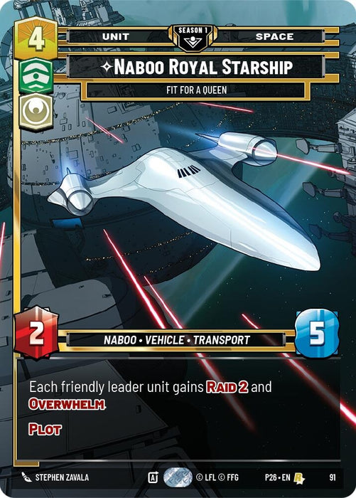 Image for Naboo Royal Starship - Fit For A Queen (91) (91) [Sector and Regional Promos: Season 1] - Star Wars: Unlimited