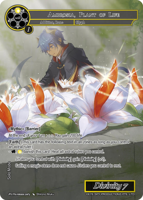 Image for Ambrosia, Plant of Life (JRV-Pre-release party) [Promo Cards] - Force of Will