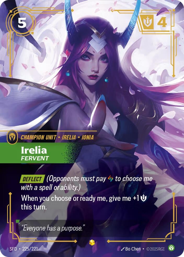 Image for Irelia - Fervent (Overnumbered) (225/221) [Spiritforged] - Riftbound: League of Legends Trading Card Game
