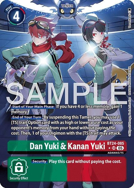 Image for Dan Yuki & Kanan Yuki (Alternate Art) (BT24-085) [Time Stranger] - Digimon Card Game