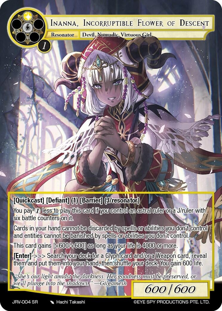 Image for Inanna, Incorruptible Flower of Descent (JRV-004 SR) [Journey to Ravidra] - Force of Will