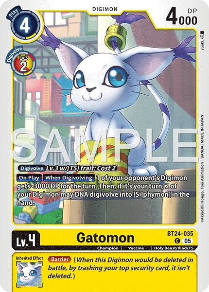 Image for Gatomon (BT24-035 C) [Time Stranger] - Digimon Card Game