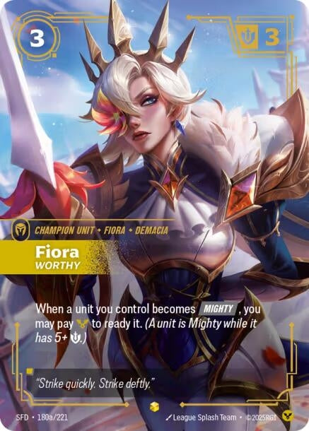 Image for Fiora - Worthy (Alternate Art) (180a/221) [Spiritforged] - Riftbound: League of Legends Trading Card Game