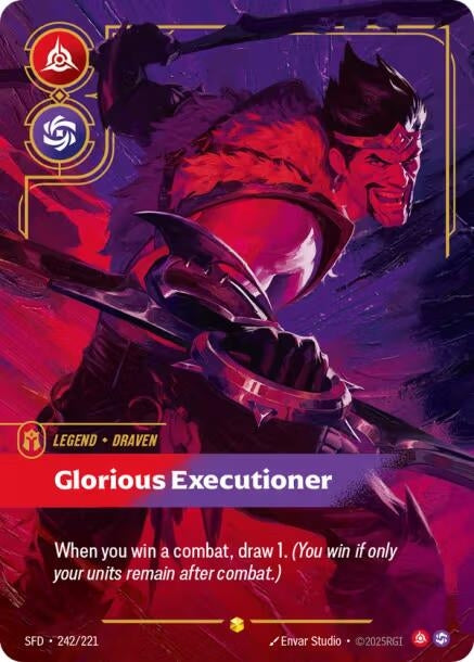 Image for Draven - Glorious Executioner (Overnumbered) (242/221) [Spiritforged] - Riftbound: League of Legends Trading Card Game