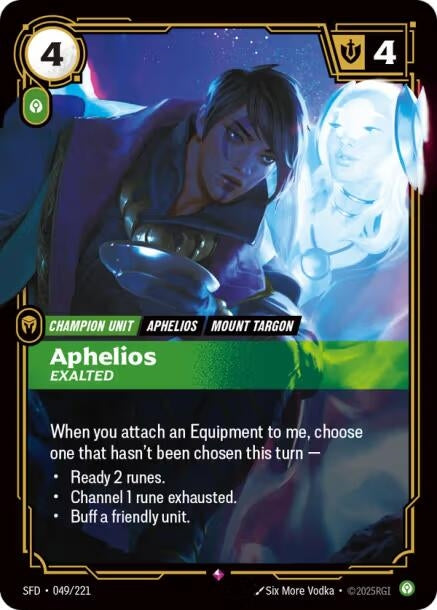 Image for Aphelios - Exalted (049/221) [Spiritforged] - Riftbound: League of Legends Trading Card Game