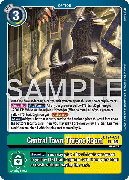 Image for Central Town: Throne Room (BT24-094 U) [Time Stranger] - Digimon Card Game