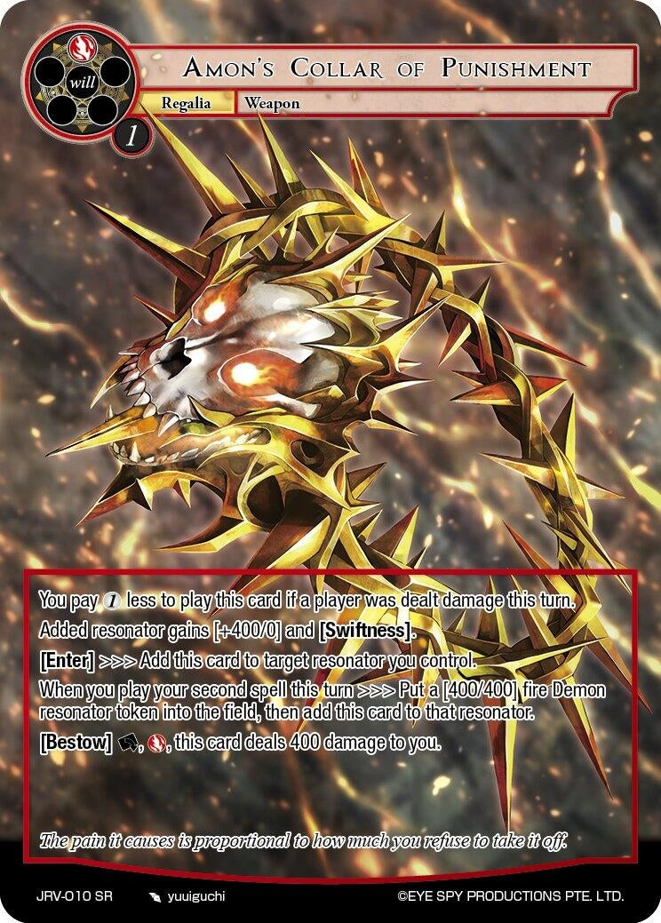 Image for Amon's Collar of Punishment (JRV-010 SR) [Journey to Ravidra] - Force of Will