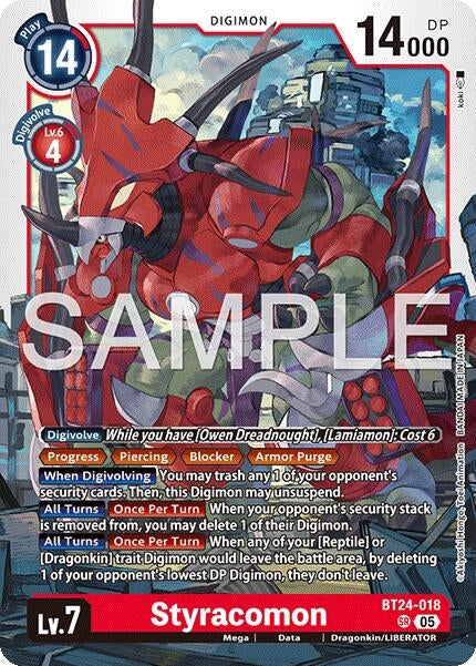 Image for Styracomon (BT24-018 SR) [Time Stranger] - Digimon Card Game