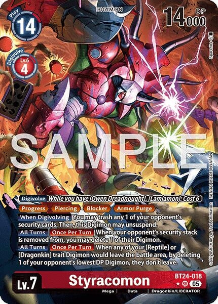 Image for Styracomon (Alternate Art) (BT24-018 SR) [Time Stranger] - Digimon Card Game