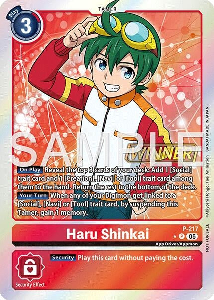 Image for Haru Shinkai (Official Store Tournament 2026 Vol. 1 Winner) (P-217 P) [Digimon Promotion Cards] - Digimon Card Game