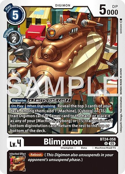 Image for Blimpmon (BT24-058 U) [Time Stranger] - Digimon Card Game