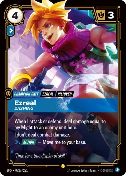 Image for Ezreal - Dashing (Alternate Art) (082a/221) [Spiritforged] - Riftbound: League of Legends Trading Card Game