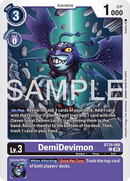 Image for DemiDevimon (BT24-068 C) [Time Stranger] - Digimon Card Game