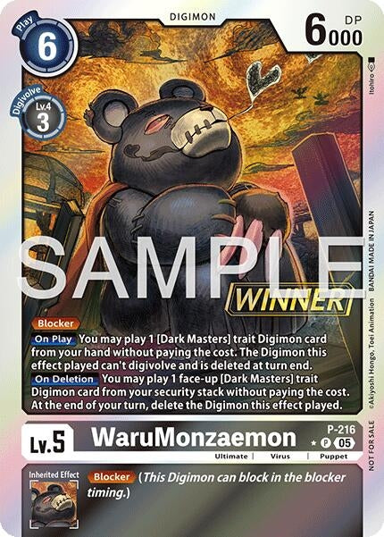 Image for WaruMonzaemon (Official Store Tournament 2026 Vol. 1 Winner) (P-216 P) [Digimon Promotion Cards] - Digimon Card Game