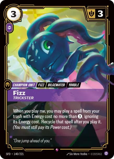 Image for Fizz - Trickster (140/221) [Spiritforged] - Riftbound: League of Legends Trading Card Game