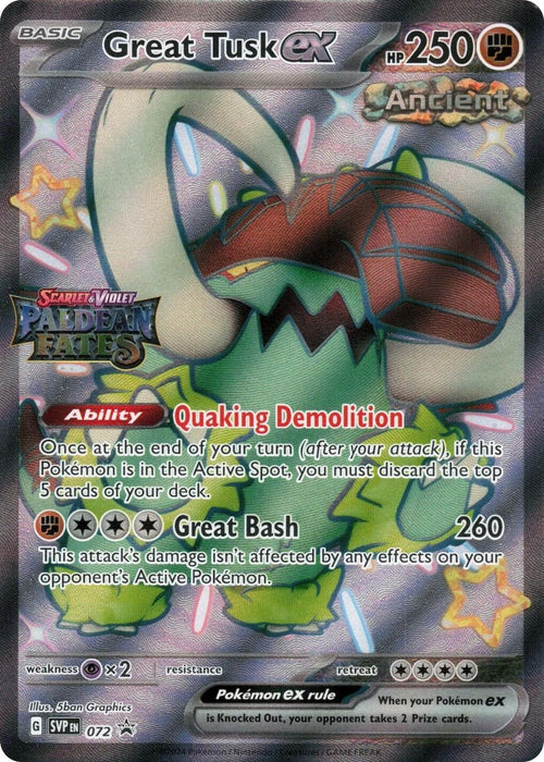 Image for Great Tusk ex - 072 (Paldean Fates Stamped) (072) [Miscellaneous Cards & Products] - Pokemon