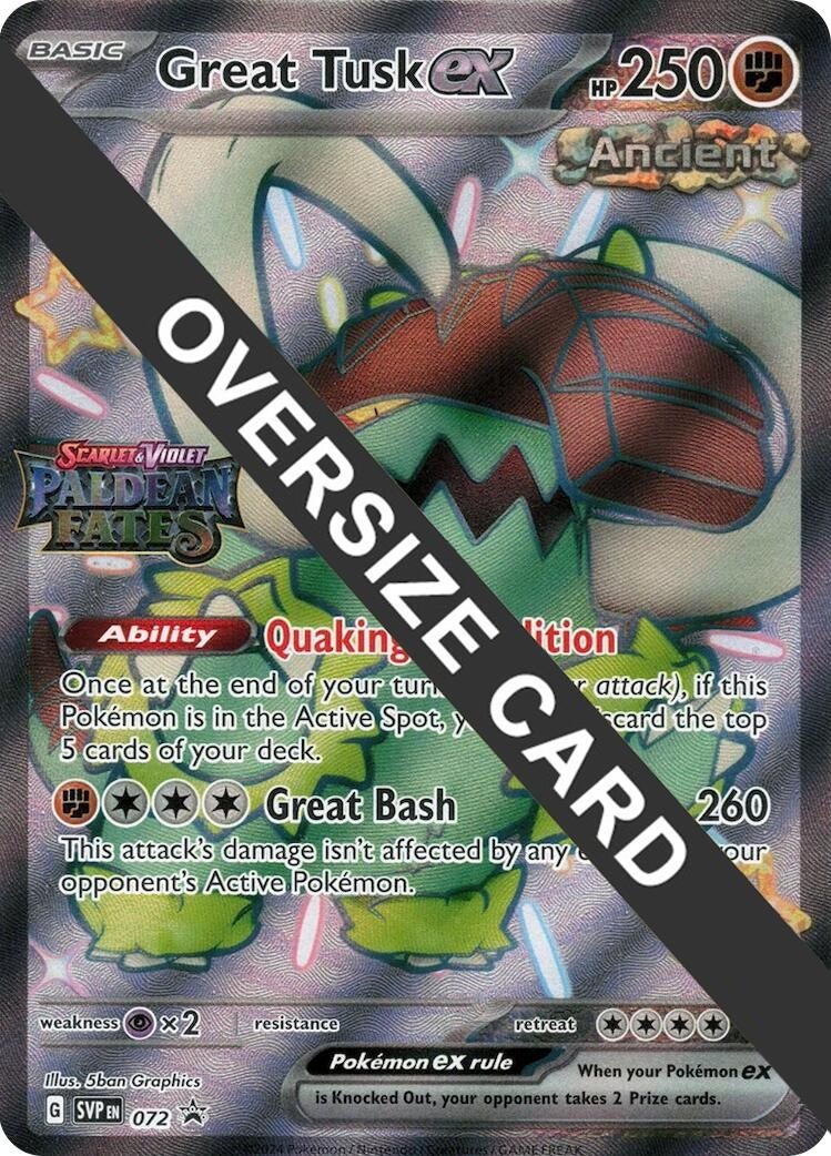 Image for Great Tusk ex - 072 (Paldean Fates Stamped) (072) [Jumbo Cards] - Pokemon