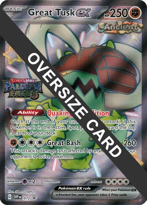 Image for Great Tusk ex - 072 (Paldean Fates Stamped) (072) [Jumbo Cards] - Pokemon