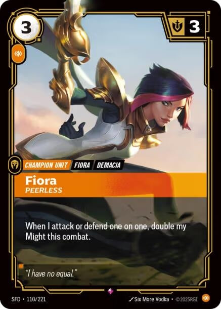 Image for Fiora - Peerless (110/221) [Spiritforged] - Riftbound: League of Legends Trading Card Game