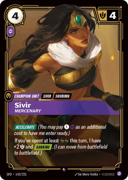 Image for Sivir - Mercenary (143/221) [Spiritforged] - Riftbound: League of Legends Trading Card Game