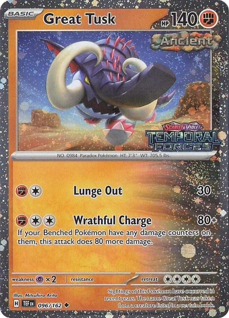 Image for Great Tusk - 096/162 (Temporal Forces Stamped) (096/162) [Miscellaneous Cards & Products] - Pokemon
