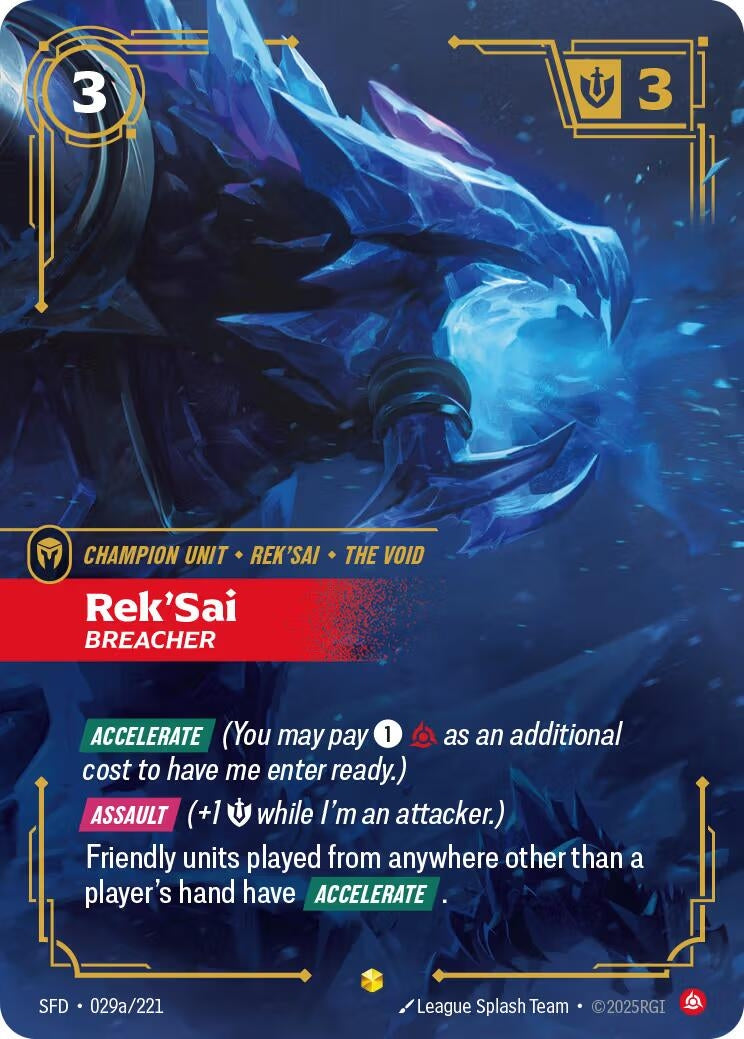 Image for Rek'Sai - Breacher (Alternate Art) (029a/221) [Spiritforged] - Riftbound: League of Legends Trading Card Game