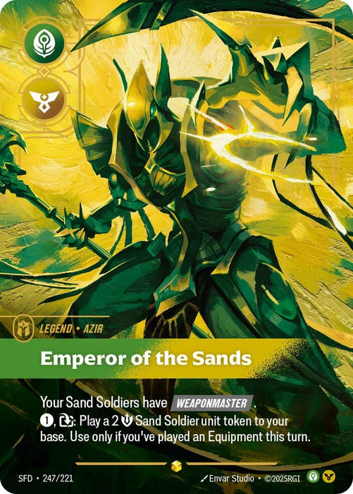 Image for Azir - Emperor of the Sands (Overnumbered) (247/221) [Spiritforged] - Riftbound: League of Legends Trading Card Game