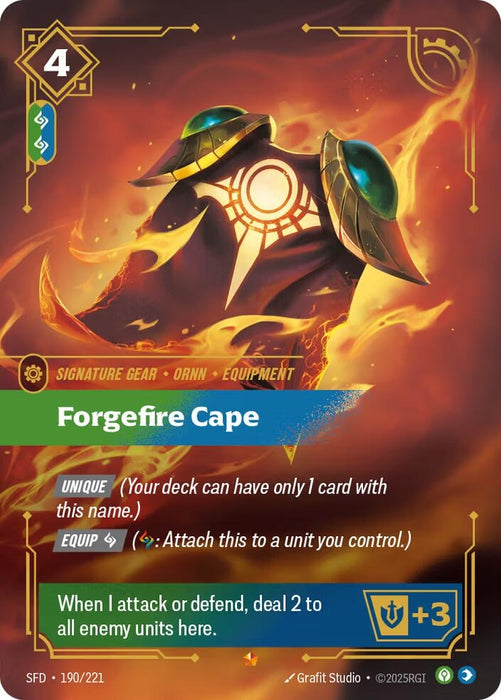 Image for Forgefire Cape (190/221) [Spiritforged] - Riftbound: League of Legends Trading Card Game