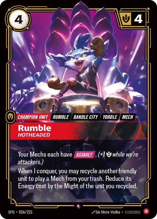 Image for Rumble - Hotheaded (026/221) [Spiritforged] - Riftbound: League of Legends Trading Card Game