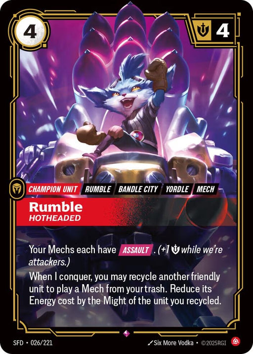 Image for Rumble - Hotheaded (026/221) [Spiritforged] - Riftbound: League of Legends Trading Card Game