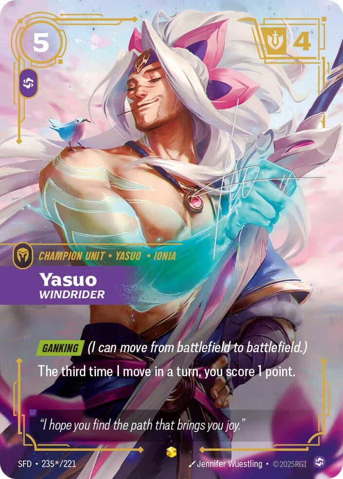 Image for Yasuo - Windrider (Signature) (235*/221) [Spiritforged] - Riftbound: League of Legends Trading Card Game