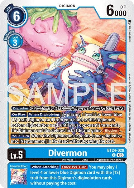 Image for Divermon (BT24-028 R) [Time Stranger] - Digimon Card Game