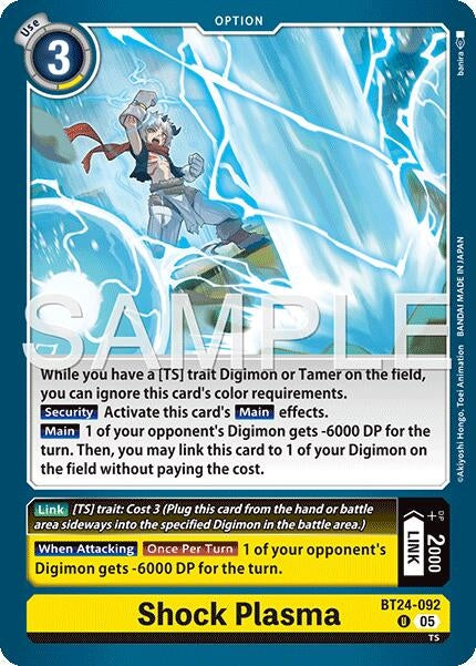 Image for Shock Plasma (BT24-092 U) [Time Stranger] - Digimon Card Game
