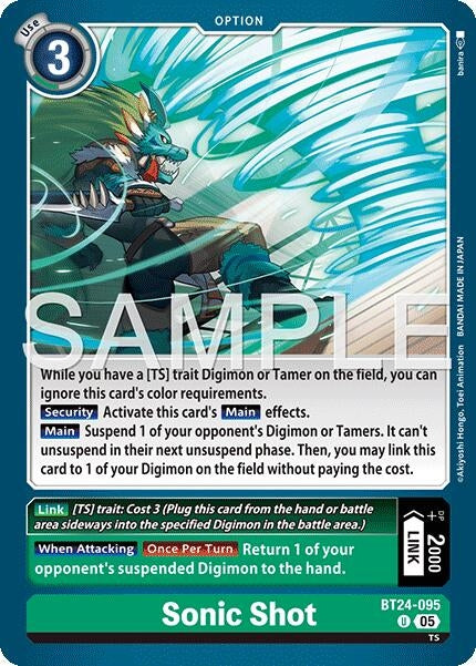 Image for Sonic Shot (BT24-095 U) [Time Stranger] - Digimon Card Game