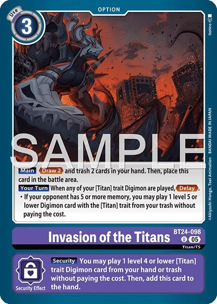 Image for Invasion of the Titans (BT24-098 U) [Time Stranger] - Digimon Card Game