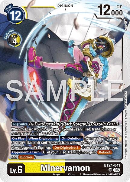 Image for Minervamon (BT24-041 SR) [Time Stranger] - Digimon Card Game