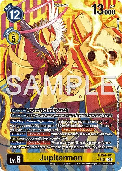 Image for Jupitermon (Alternate Art) (BT24-101 SEC) [Time Stranger] - Digimon Card Game