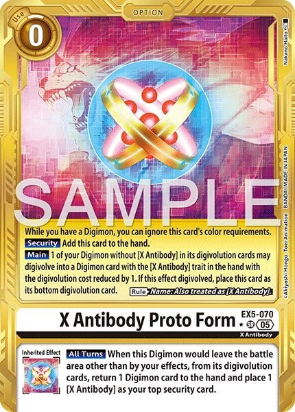 Image for X Antibody Proto Form (Gold Border) (EX5-070 SR) [Advanced Booster Digimon Generation] - Digimon Card Game