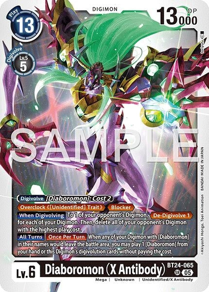 Image for Diaboromon (X Antibody) (BT24-065 SR) [Time Stranger] - Digimon Card Game