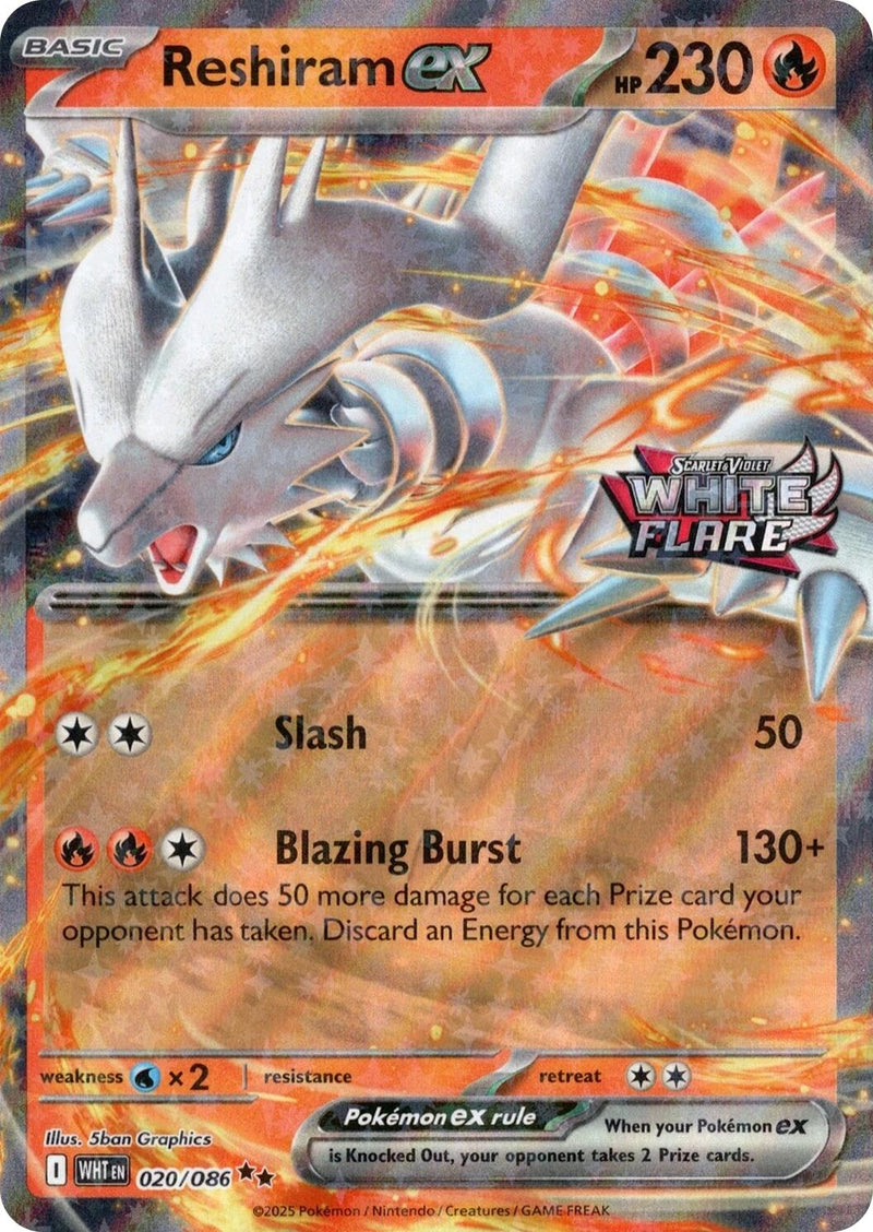 Image for Reshiram ex (White Flare Stamped) (020/086) [Miscellaneous Cards & Products] - Pokemon