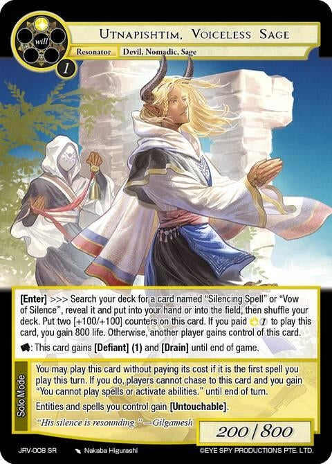 Image for Utnapishtim, Voiceless Sage (JRV-008 SR) [Journey to Ravidra] - Force of Will