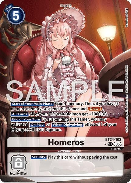 Image for Homeros (Alternate Art) (BT24-102 SEC) [Time Stranger] - Digimon Card Game