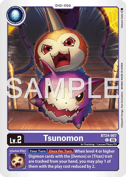Image for Tsunomon (BT24-007 C) [Time Stranger] - Digimon Card Game