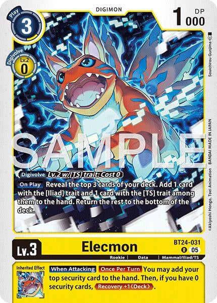 Image for Elecmon (BT24-031 R) [Time Stranger] - Digimon Card Game