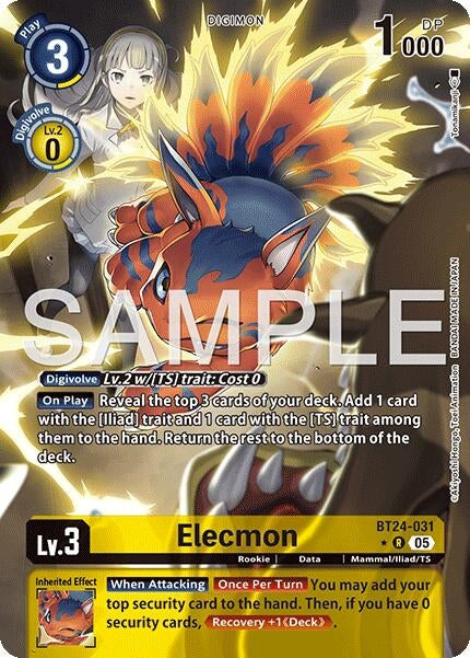 Image for Elecmon (Alternate Art) (BT24-031 R) [Time Stranger] - Digimon Card Game