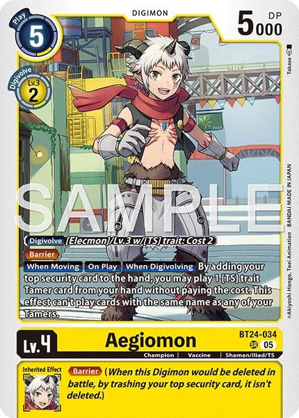 Image for Aegiomon (Alternate Art) (BT24-034 SR) [Time Stranger] - Digimon Card Game