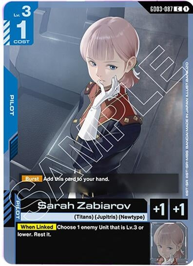 Image for Sarah Zabiarov (GD03-087) - Gundam Card Game