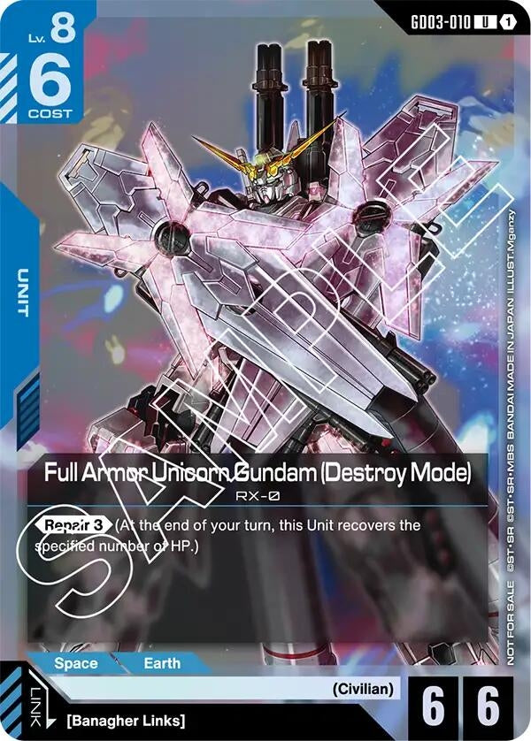 Image for Full Armor Unicorn Gundam (Destroy Mode) (Store Tournament Participant Pack 03) (GD03-010) - Gundam Card Game