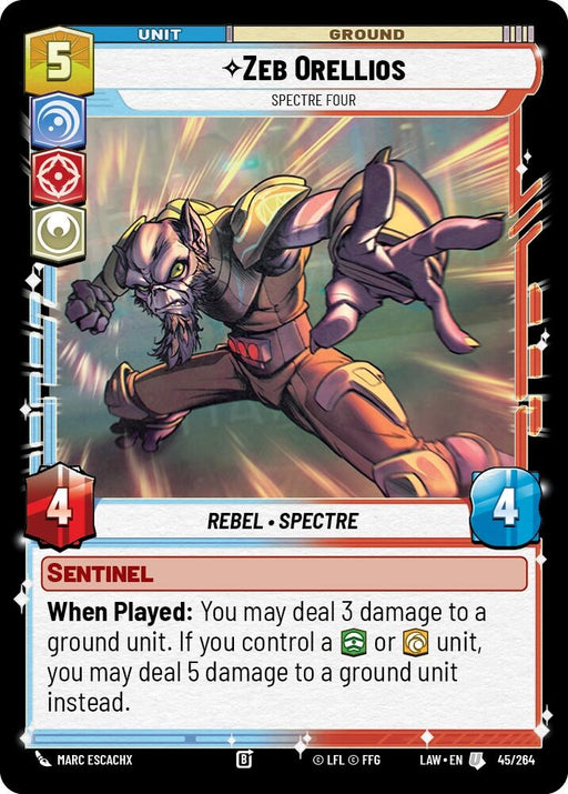 Image for Zeb Orellios - Spectre Four (45/264) - Star Wars: Unlimited